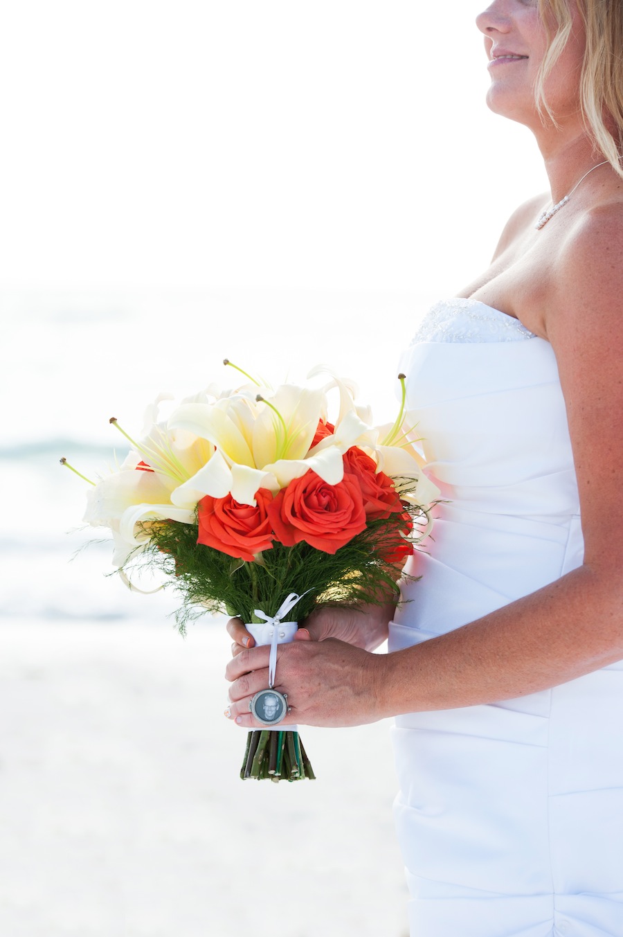 Red and White Beach Wedding Bouquet | Pass a Grille Beach Wedding Ceremony