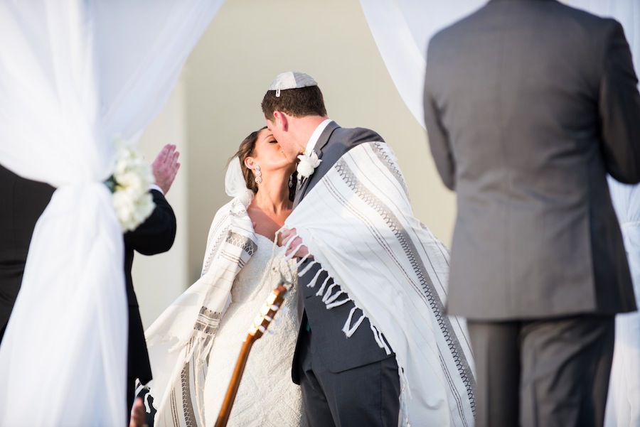 Jewish Wedding Day First Kiss