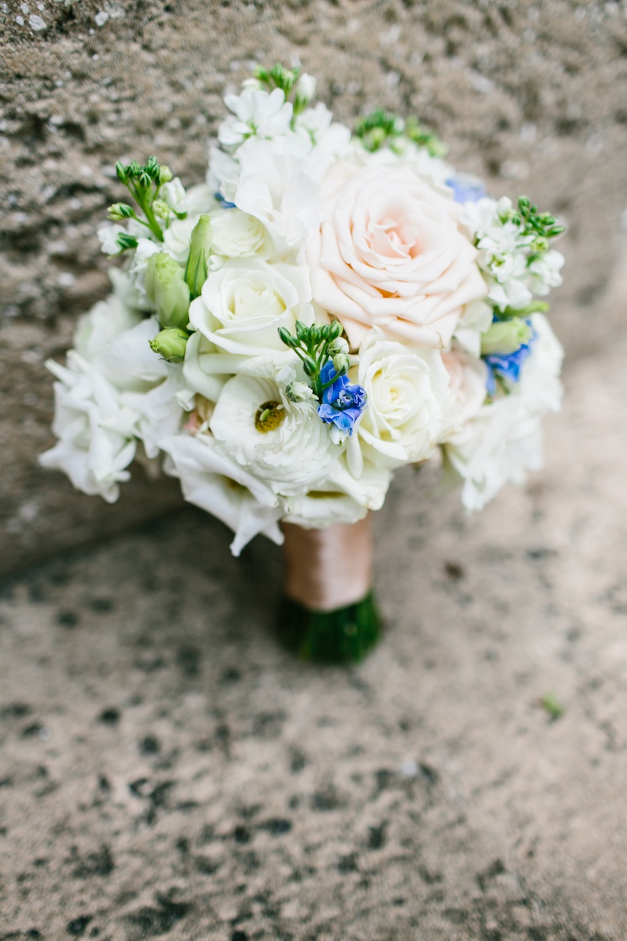 White and Soft Pink Wedding Bouquet