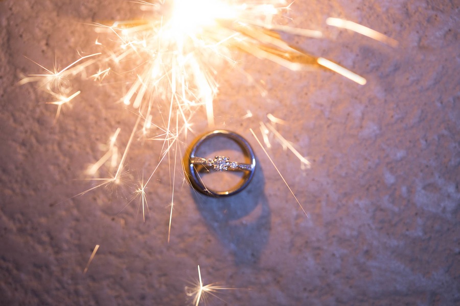 Wedding Rings with Sparkler | Lisa Otto Photography