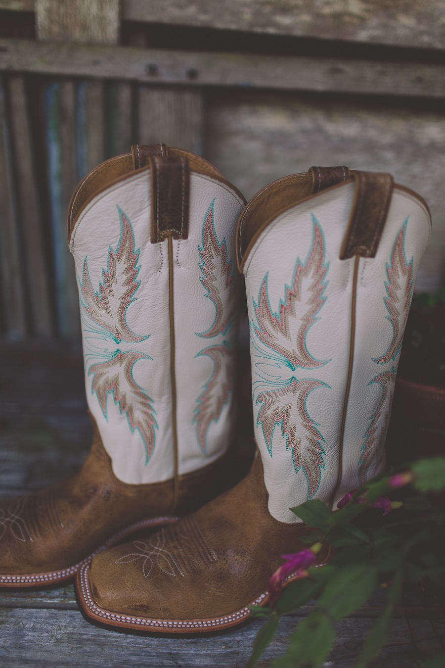 Cowboy Boots Bride's Wedding Shoes | Rustic, Cross Creek Ranch Wedding in Tampa Bay