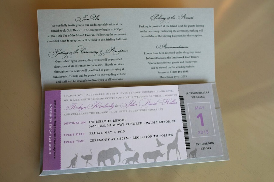 Zoo Animal Giraffe Themed Wedding Invitation