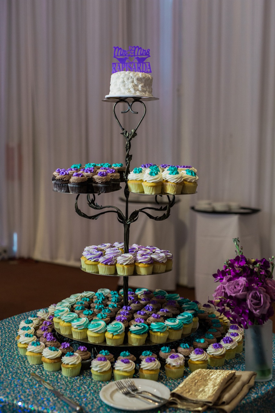 Purple and Teal Wedding Cupcakes | Wedding Cake Dessert