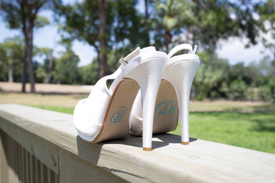 White Wedding Shoes | I Do Rhinestone Sticker Bottoms