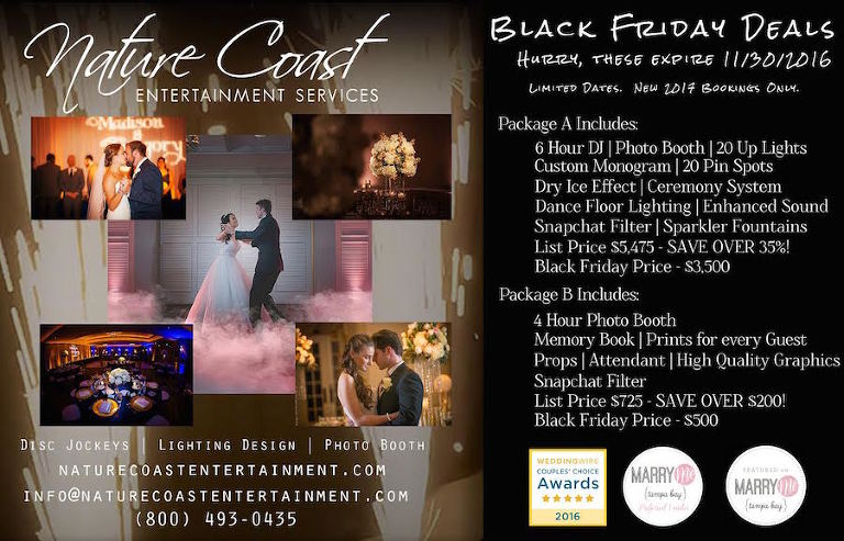 Tampa Bay Wedding Discounts Black Friday Specials