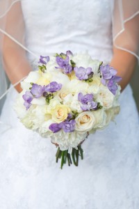 White and Purple/Lavender Wedding Bouquet