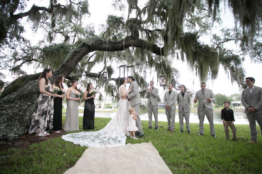 Rustic Backyard Wedding Ceremony Under Tree | Tarpon Springs Wedding | St. Pete Wedding Photographer Lisa Otto Photography