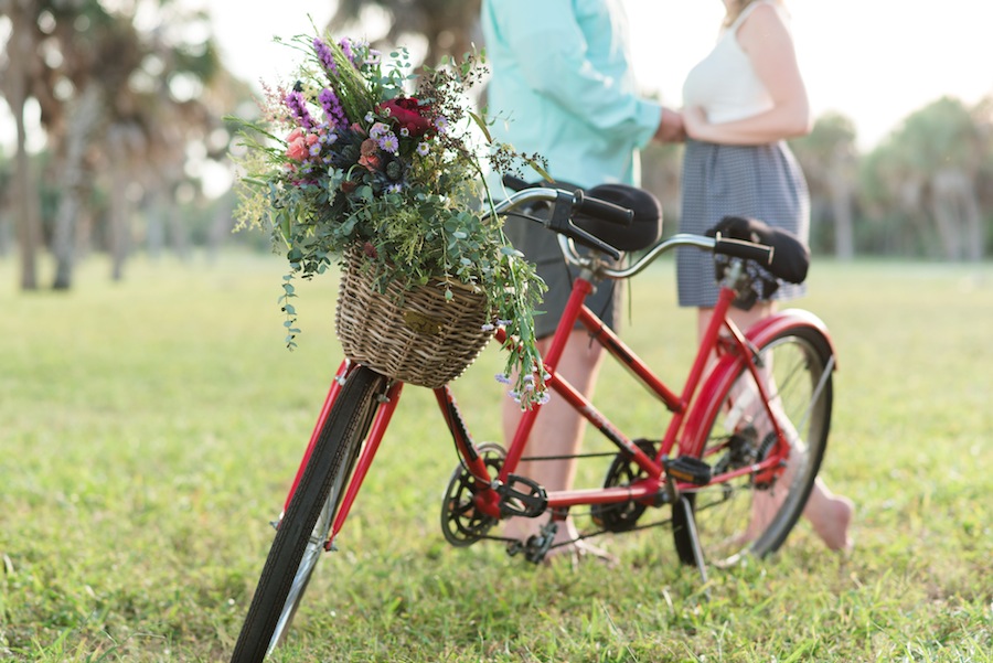 Vintage Ft. De Soto Engagement Session with Bicycle | Caroline & Evan Photography