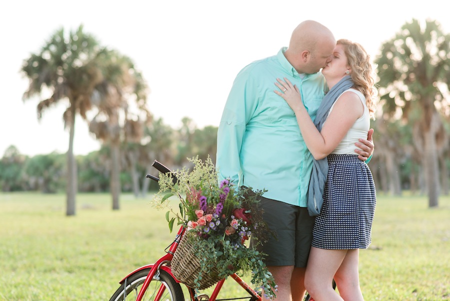 Vintage Ft. De Soto Engagement Session with Bicycle | Caroline & Evan Photography