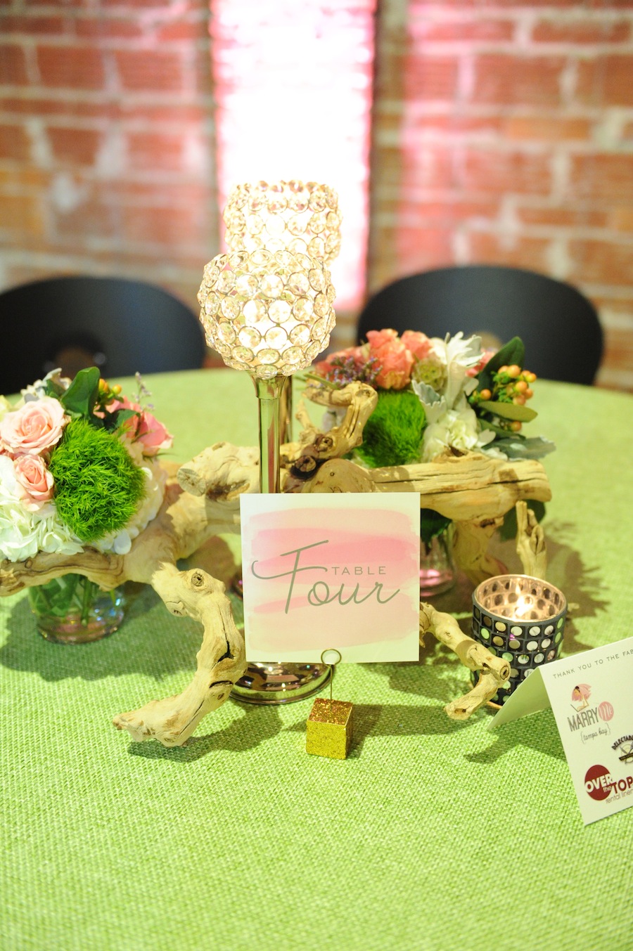 Pink and White Centerpieces by Apple Blossoms Floral Designs | Marry Me Tampa Bay Wedding Speed Networking Event