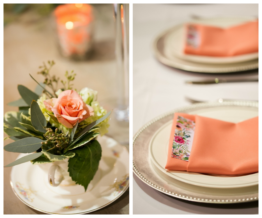 Rustic Peach Wedding Centerpieces | Wedding Reception Flowers & Decor