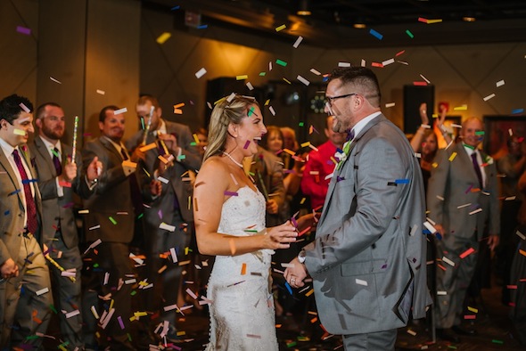 Wedding Reception Confetti | Downtown Tampa Wedding Straz Center Wedding Reception