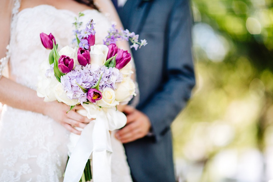 Lavender, Fuschia Purple and White Wedding Bouquet