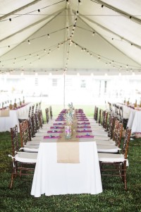 Tropical Pink, Purple and Blue Wedding Reception Feasting Table | Siesta Key Outdoor, Tented Beach Wedding