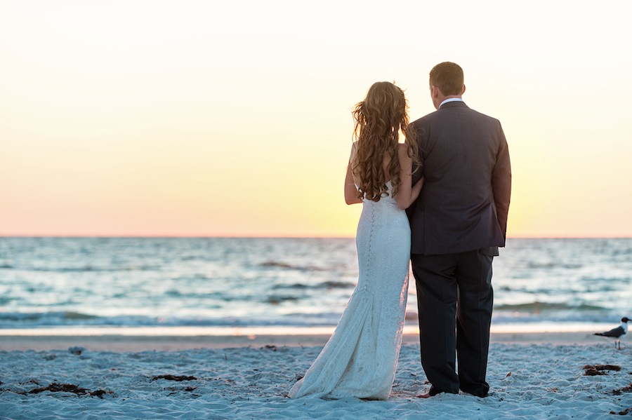 Clearwater Beach Bride and Groom Wedding Portrait | Marc Edwards Photographs