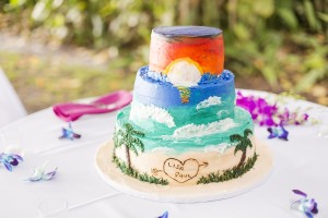 Tropical Beach Wedding Cake