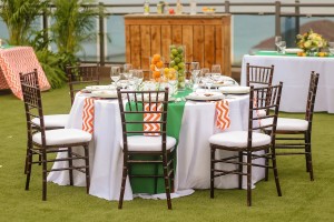 Lemon, Orange and Lime Wedding Centerpieces | Orange and Green Citrus Themed St. Pete Beach Wedding | Blue Skies Events