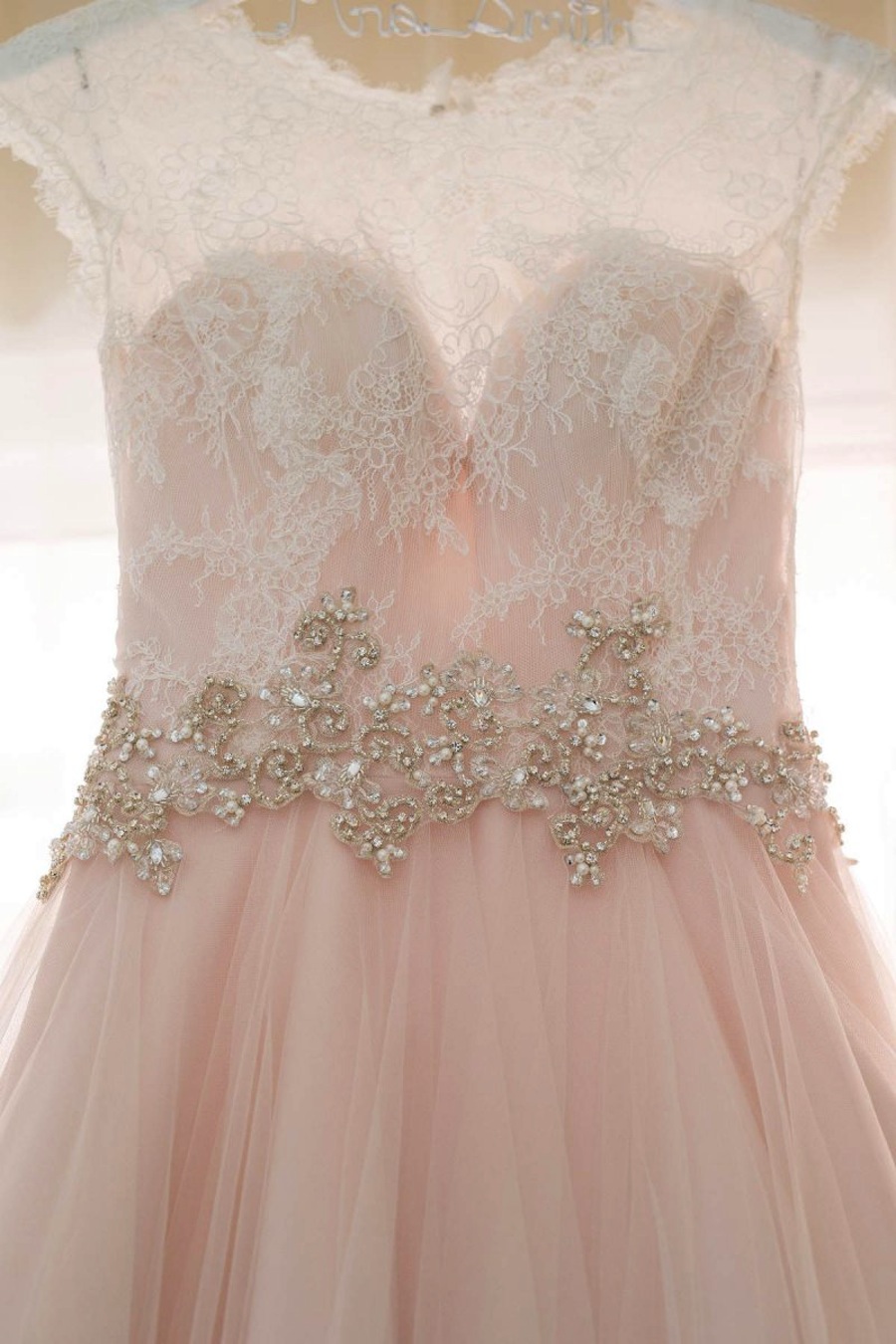 Blush Lace Wedding Dress