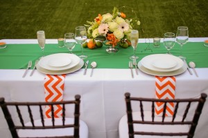 Lemon, Orange and Lime Wedding Centerpieces | Orange and Green Citrus Themed St. Pete Beach Wedding | Blue Skies Events