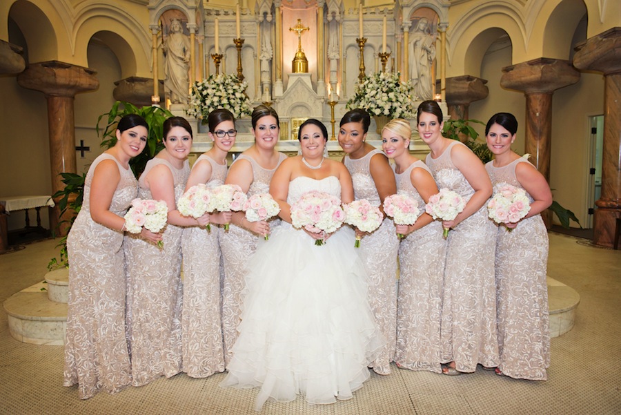 Blush/Ivory David's Bridal Bridesmaid Dresses | David's Bridal Wedding Dress