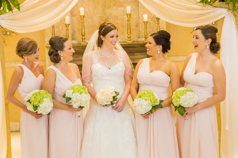 Blush Pink Bridesmaid Dresses | Bella Bridesmaids Tampa | Bill Levkoff Style 749