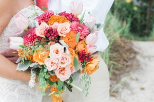 Orange and Pink Wedding Bouquet