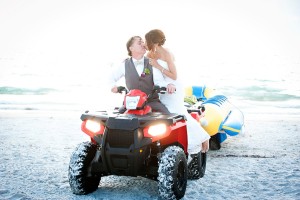 Clearwater Beach Wedding Portrait on Four Wheeler