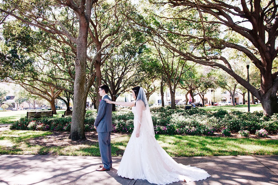 First Look Wedding Portraits | Downtown St. Pete Wedding
