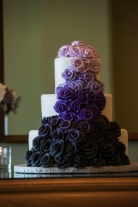 Purple and Black Wedding Cake