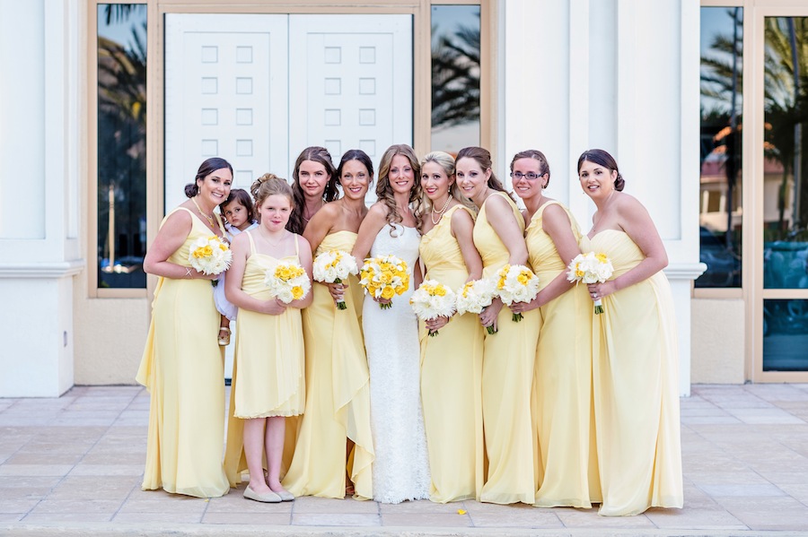 Canary Yellow David's Bridal Bridesmaid Dresses | Yellow Wedding