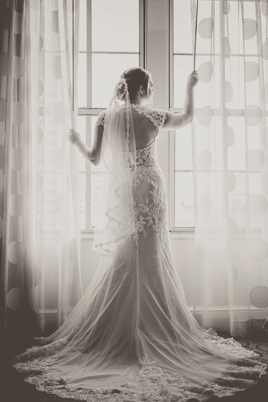 White Lace WToo - Julienne Wedding Dress | Bridal Portrait by Kristen Marie Photography
