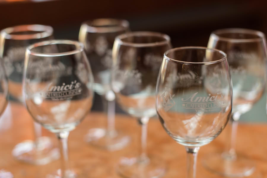 Engraved Wine Glasses | St. Petersburg Wedding Caterer Amici's Catering