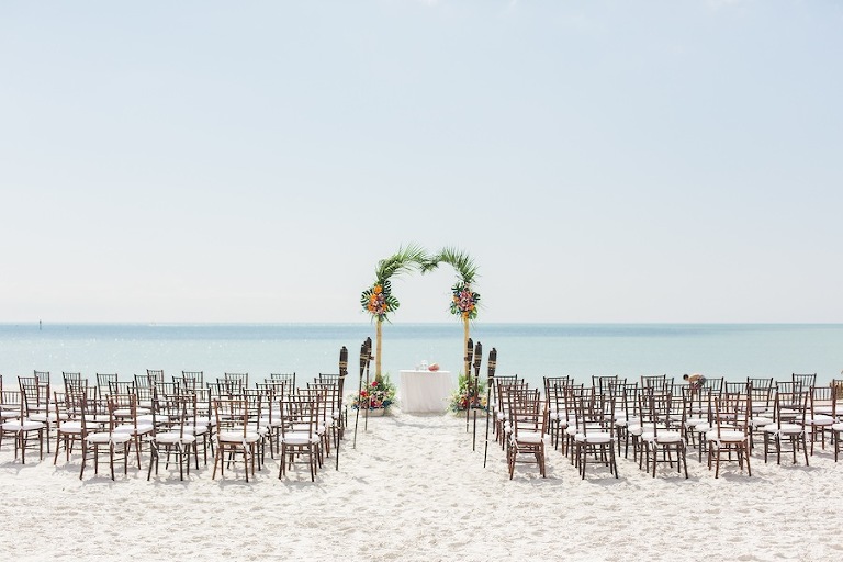 Siesta Key Destination Wedding Tropical Tiki Beach Wedding