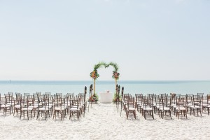 Destination Siesta Key Beach Wedding Ceremony | Tropical Beach Wedding Ceremony Decor