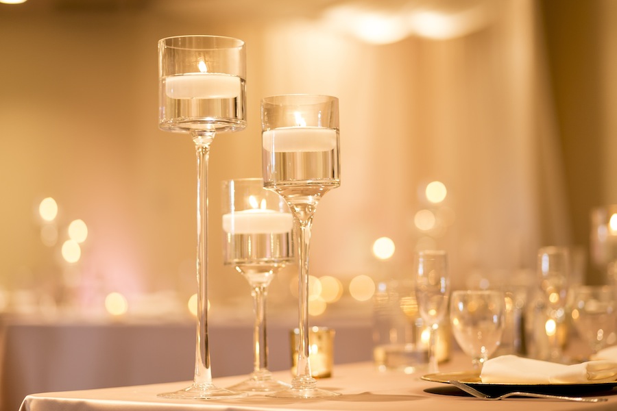 Tall Floating Candle Centerpieces | Wedding Reception Decor