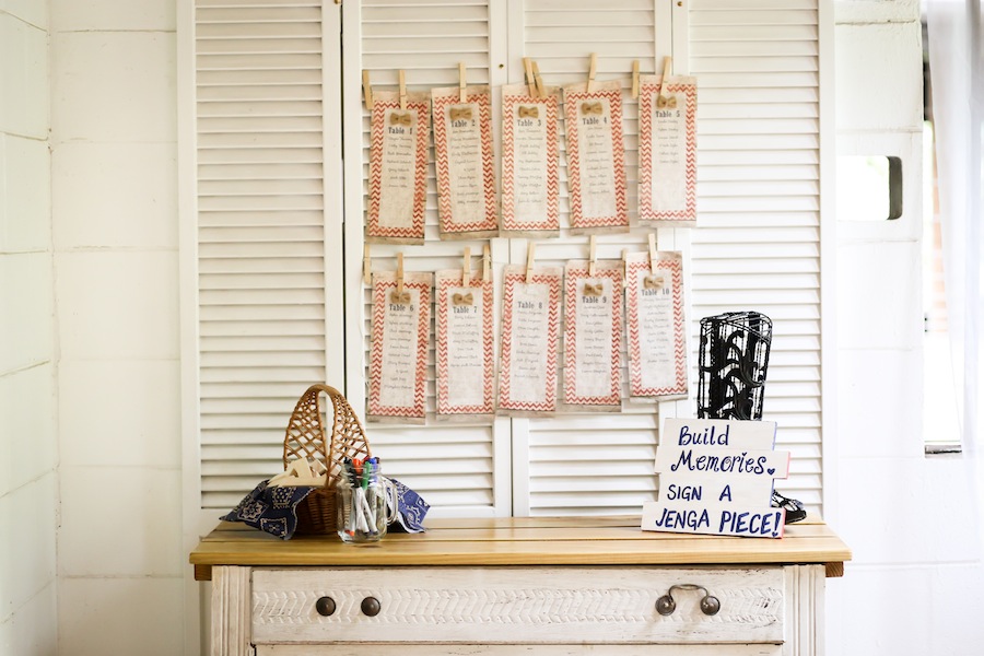 Rustic, Wedding Seating Chart on Clothes Line | St. Pete Wedding Planner Blue Skies Events