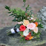 Pastel Orange and Pink Wedding Bouquet with Greenery | Tampa Bay Wedding Florist Andrea Layne Floral Designs
