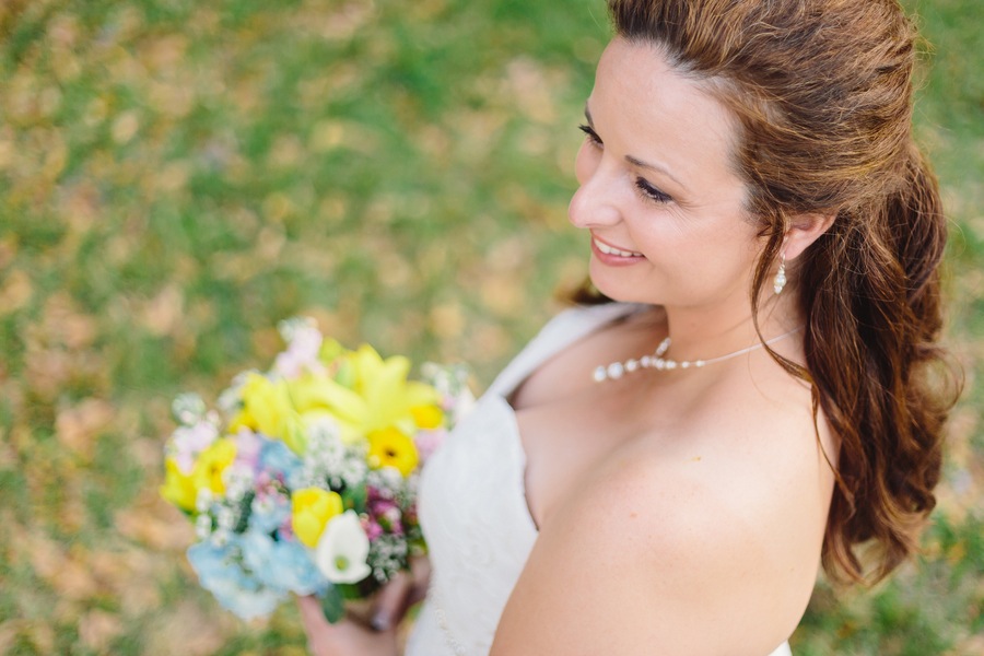 Rustic, Country Bride with Yellow Wedding Bouquet | Tampa Wedding Florist Northside Florist