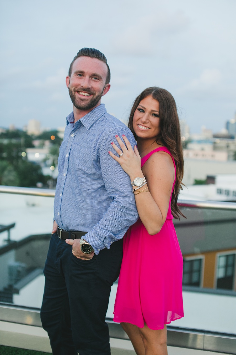 Downtown St. Pete Rooftop Surprise Wedding Engagement | Roohi Photography