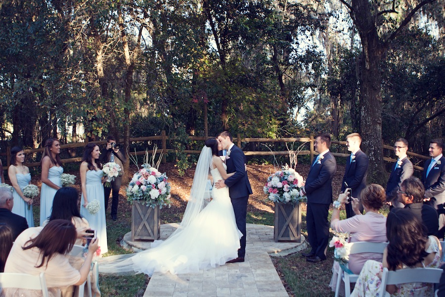 Rustic, Outdoor Pastel Pink Wedding Ceremony | Tampa Bay Wedding Venue Cross Creek Ranch