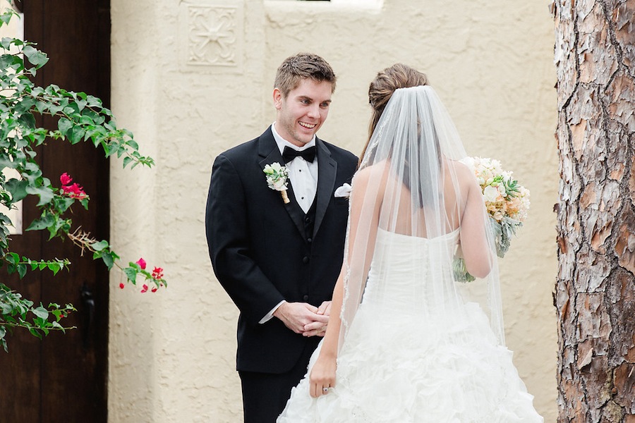 Bride and Groom First Look on Wedding Day | Sarasota Wedding Photgrapher Ailyn La Torre Photography