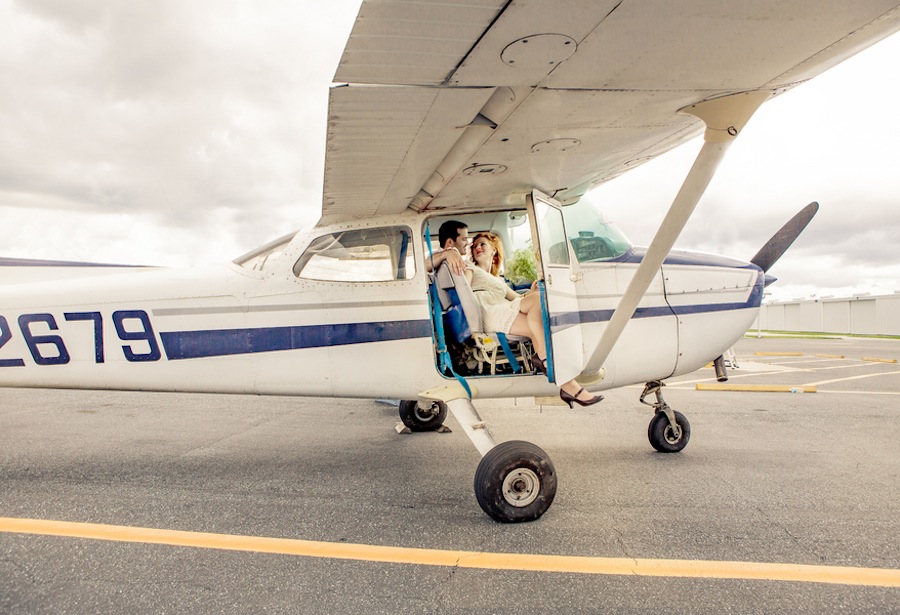 Engagement Session in Plane | Plant City Vintage Airport Engagement Shoot