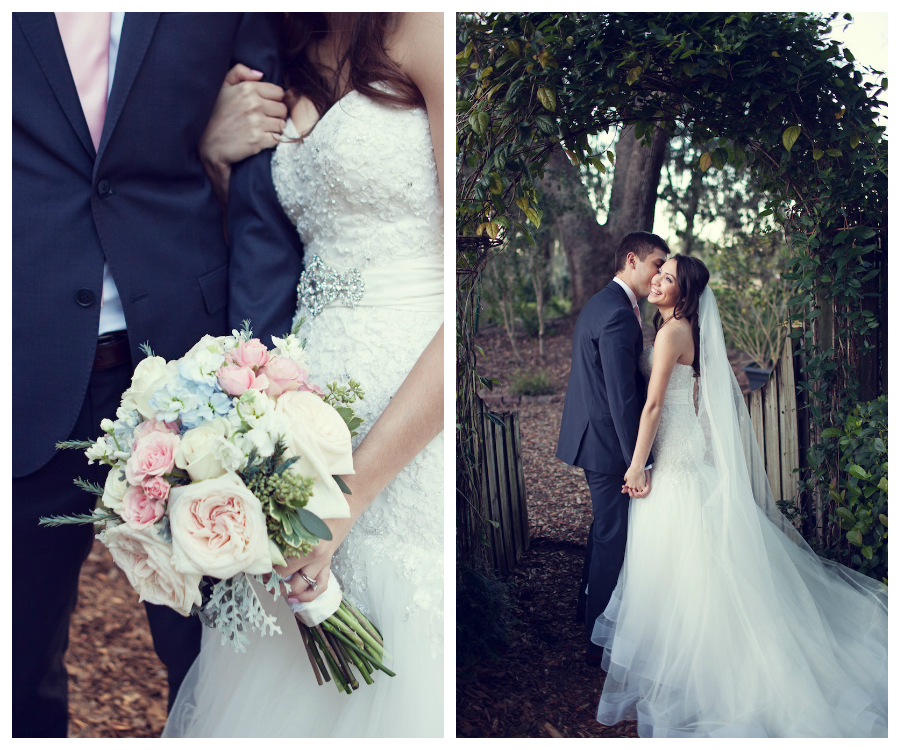 Pastel Light Blue and Pink Wedding Bouquet | Reign 7 Photography