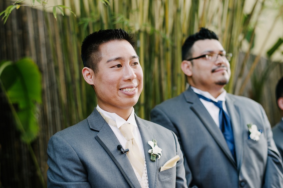 Groom's Reaction to Bride Walk Down Aisle on Wedding Day