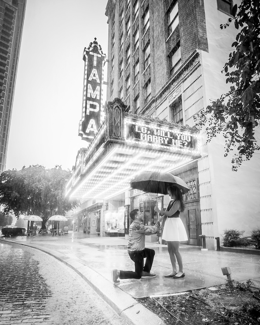 Tampa Theatre Surprise Wedding Engagement | Rad Red Creative