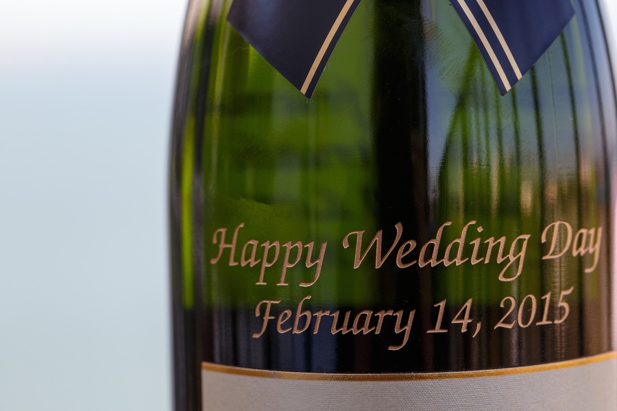 Engraved Wine Bottle with Wedding Date