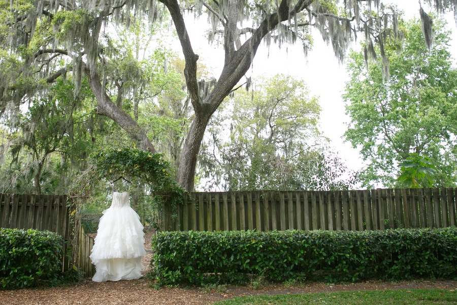 David's Bridal - Oleg Cassini Wedding Dress | Rustic Tampa Bay Wedding Cross Creek Ranch