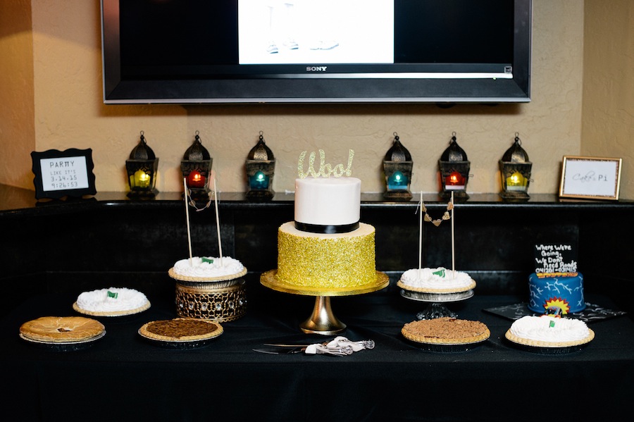 Wedding Cake and Pie Table in Honor of Pi Day