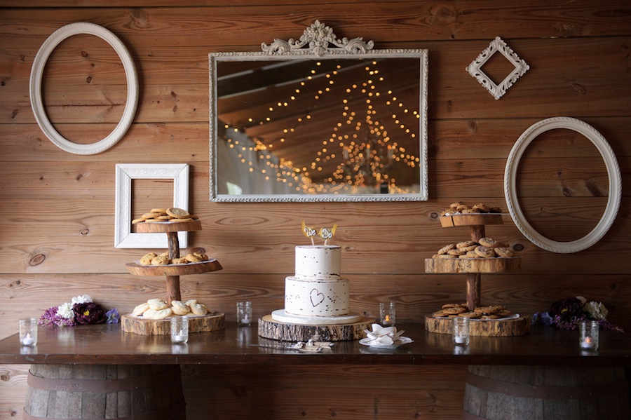 Rustic Cake Table with Wood & Birch Accents | Tampa Wedding Venue Cross Creek Ranch
