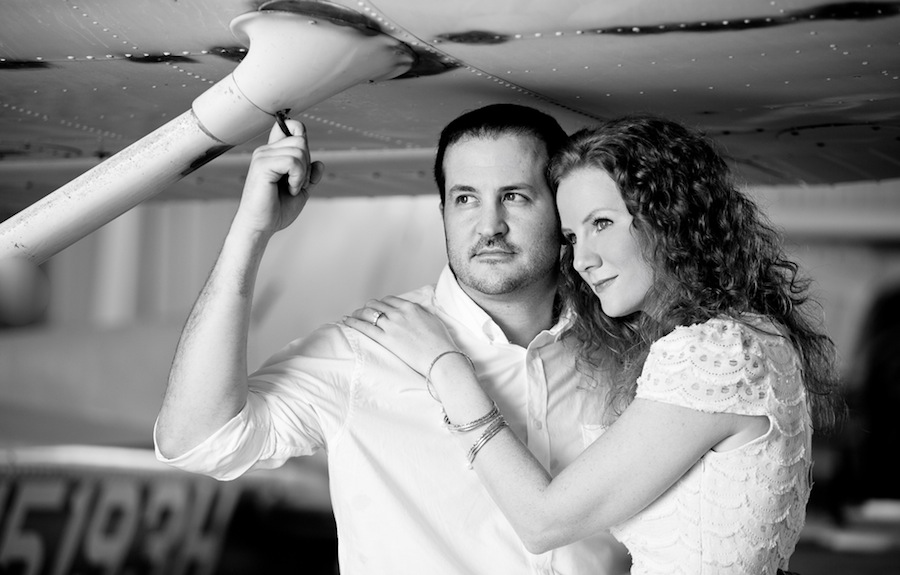 Airplane in Hanger Engagement Session | Plant City Vintage Airport Engagement Shoot